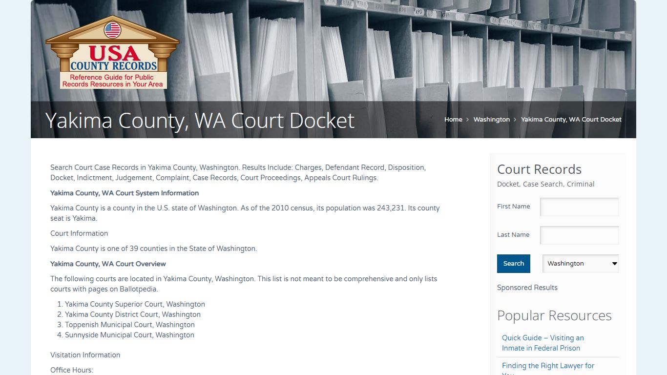 Yakima County, WA Court Docket | Name Search